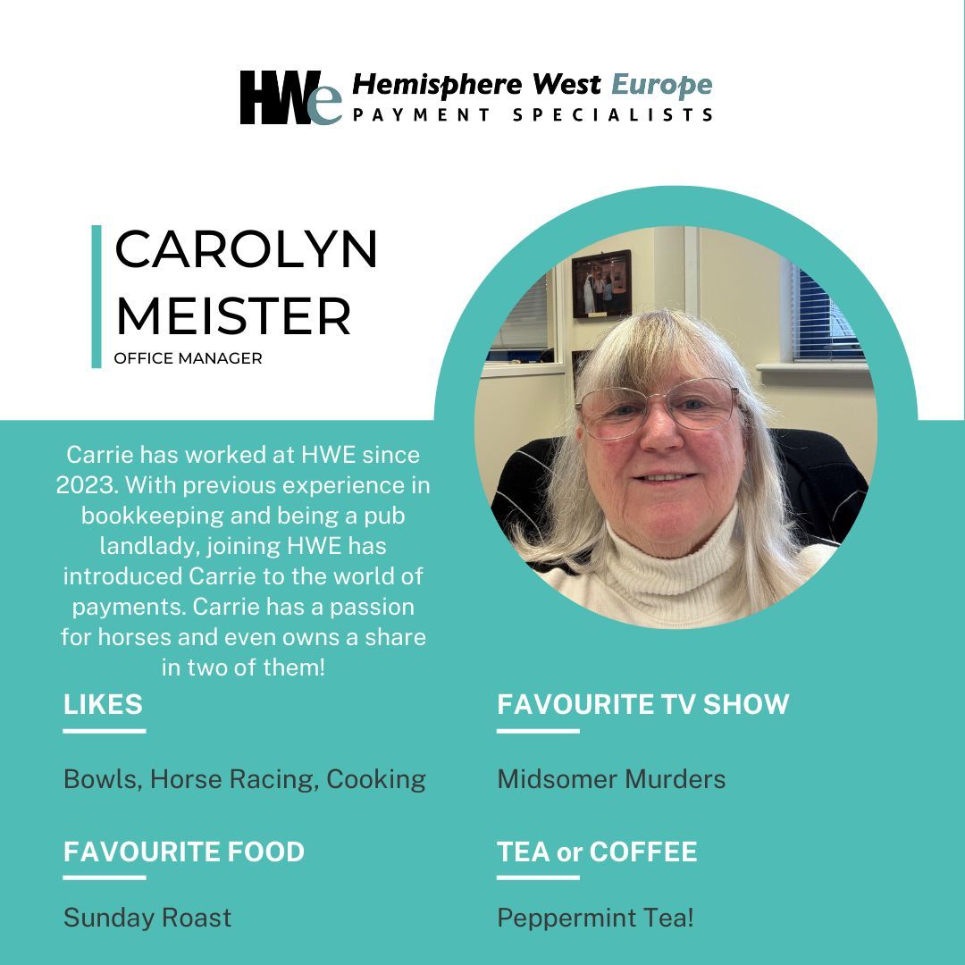 HWEurope's tweet photo. ✨ MEET THE TEAM ✨ 

Introducing Carrie, our Office Manager! 👋 

#meettheteam #unattendedpayments #HWE #Paymentservices #employeeappreciation https://t.co/L3oialChEQ