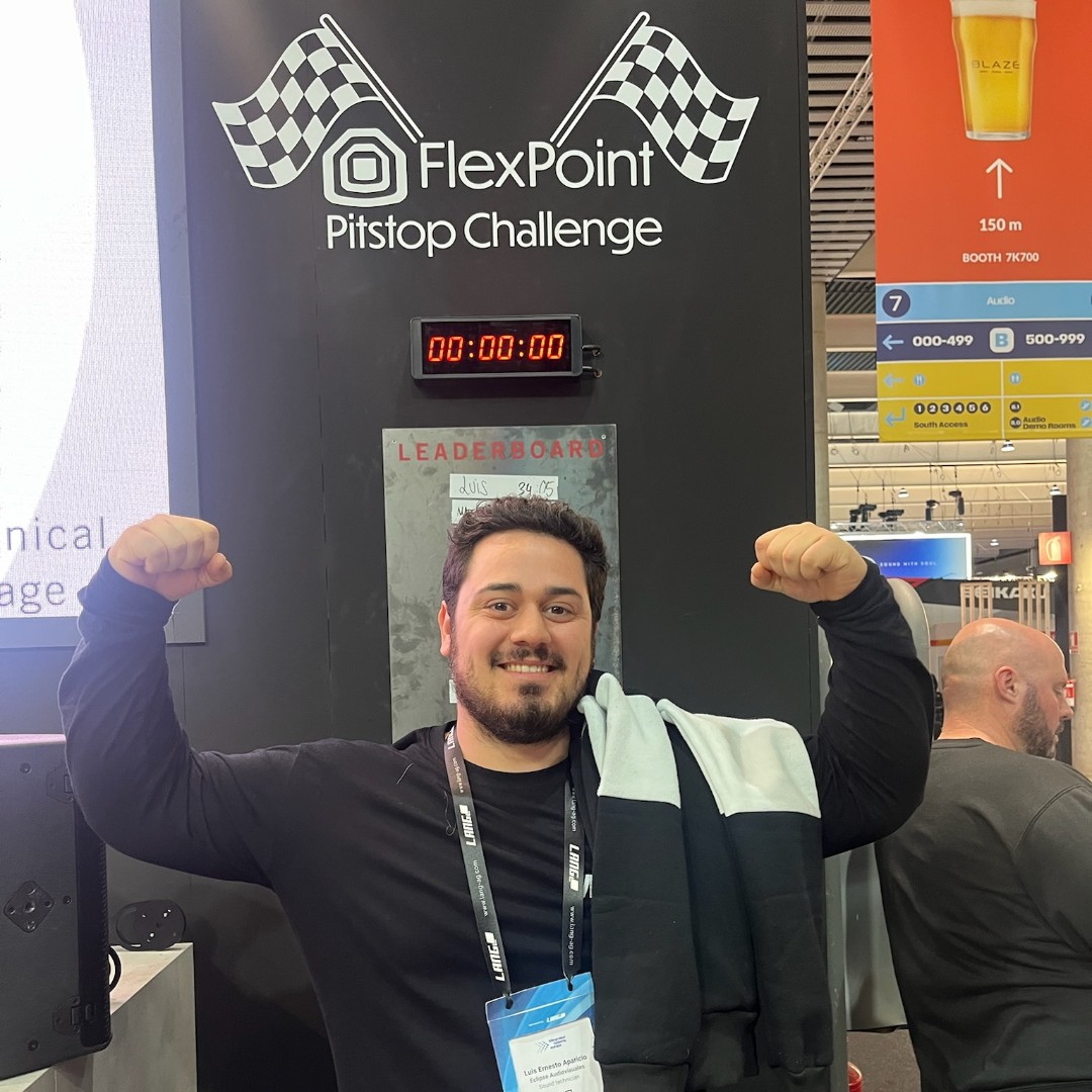 MartinAudioLtd's tweet image. Congratulations to Luis, who changed the FP8 driver in a lightning quick 34:05 seconds, making him our @ISE_Show 2025 FlexPoint Pitstop Challenge Champion!

Discover FlexPoint: martin-audio.com/products/serie…

#FlexPointPitstop
#ISE2025