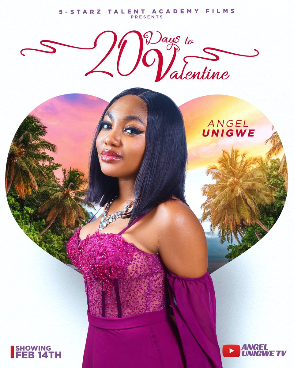 justinben_pgm's tweet photo. Meet the stellar cast of
#20DaysToValentine πΉβ€οΈ
20 DAYS TO VALENTINE PREMIERES ON ANGEL UNIGWE TV FROM 14TH FEBRUARY.
Subscribe now and turn on your notifications to enjoy this premium cinematic masterpiece.
#JustinBen #ScriptAssassin #ComingToYoutube #Feb14 https://t.co/BJwwp9ejGG