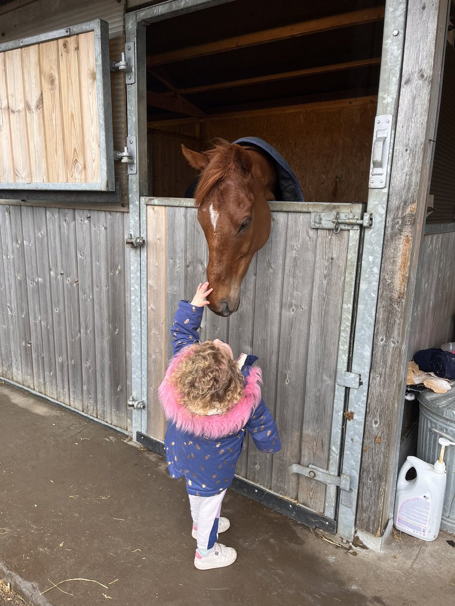 Telling Eagle about her morning at nursery.