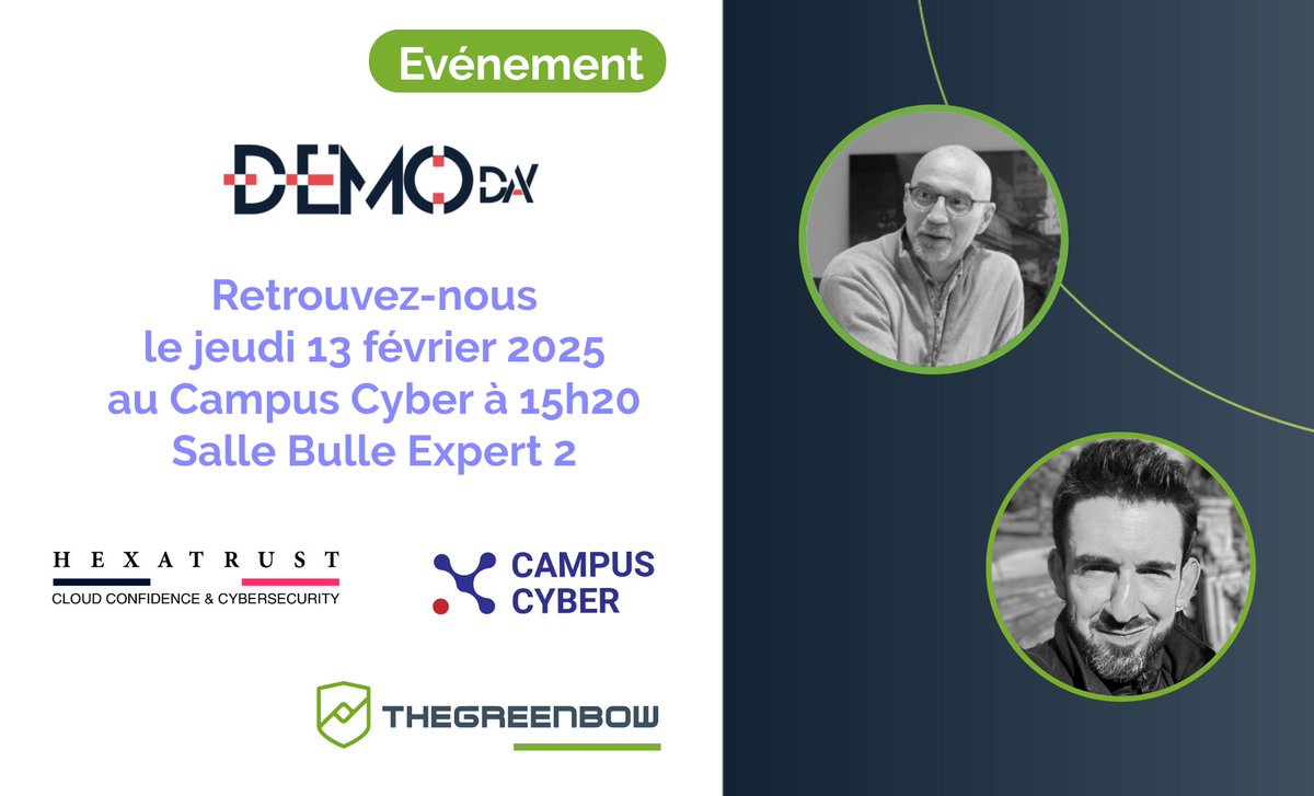 La 1ère édition du #DemoDay organisé par <a href="/Hexatrust/">HEXATRUST</a>  &amp; le <a href="/CampusCyberFr/">Campus Cyber</a>, c'est ce jeudi 13 février ! 
Ne manquez pas l'intervention de notre Directeur Produit &amp; de notre Product Manager à 15h20 en salle BULLE Expert 2 ! 🤗
framaforms.org/inscription-au…
#Cybersécurité #NIS2 #VPN