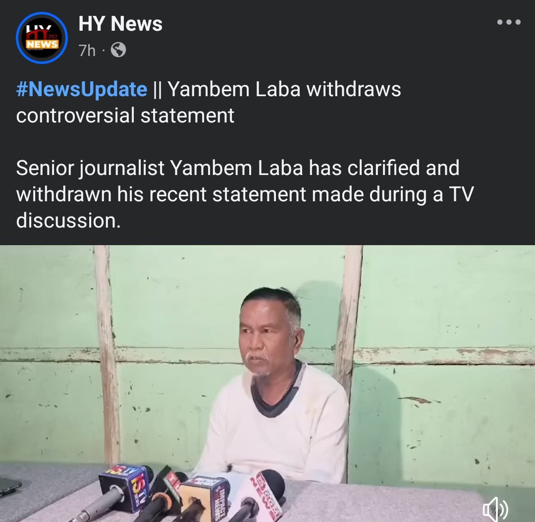 SiamPhaipi's tweet photo. He was forced to withdraw his statement against the Terrorist group just like Brinda was forced to apologize  to the Arambai 

#Manipur #ManipurViolence https://t.co/7O1b2bAsfa