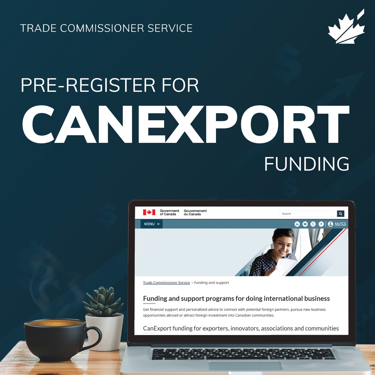 The CanExport SMEs #funding program is opening soon, with better support for your diversification needs. 💼✨

Sign up now: ow.ly/5RWm50UXFP3