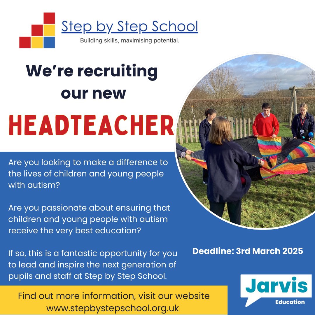 jarvised1's tweet image. Are you a special school headteacher, deputy headteacher or senior leader?

Do you want to make a difference to the lives of children and young people with autism?

Yes? Take a look at this fantastic opportunity.