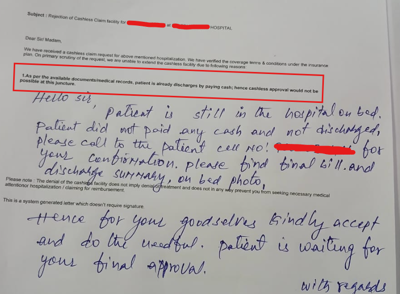BeshakIN's tweet photo. Shocking cashless claim rejection! 😲

TPA says: "Patient already paid &amp; left."

But the patient was STILL in the hospital! 🏥🤔

One call to an Expert changes everything. 📞

Here's how an Expert stepped in &amp; fixed the mess - in record time.👇

#ExpertsFightClaims https://t.co/yzCSSkrLjT