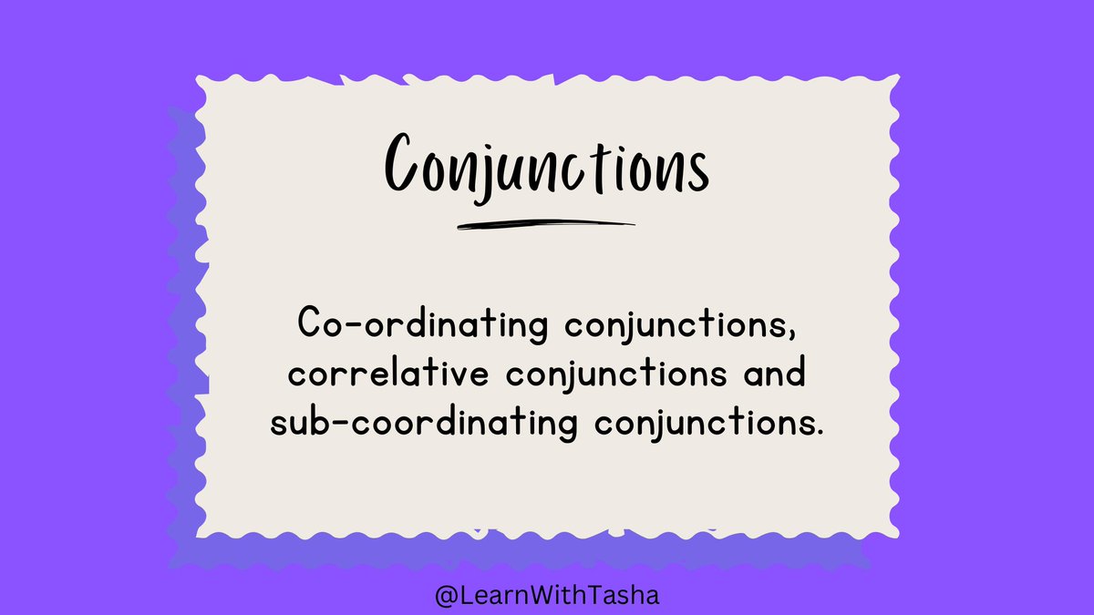 learnWithTasha's tweet image. Want to make your sentences to flow better? Conjunctions are the key! They help connect ideas, add meaning, and improve clarity in your writing and speech. Stay tuned for the edited slides! #LearnWithTasha #Conjunctions.