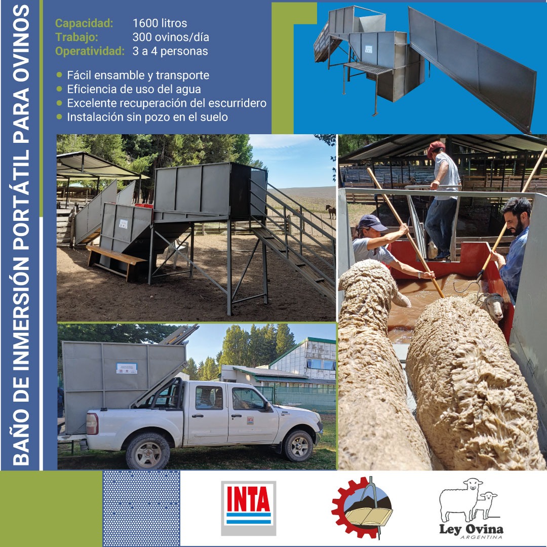 Les presentamos el Bañadero de Inmersión Portátil para Ovinos.
Proyecto en colaboración con el CET N°2 de Bariloche. 

De fácil armado y transporte!!!

Próximamente se realizará una jornada a campo para mostrar su funcionamiento!!!