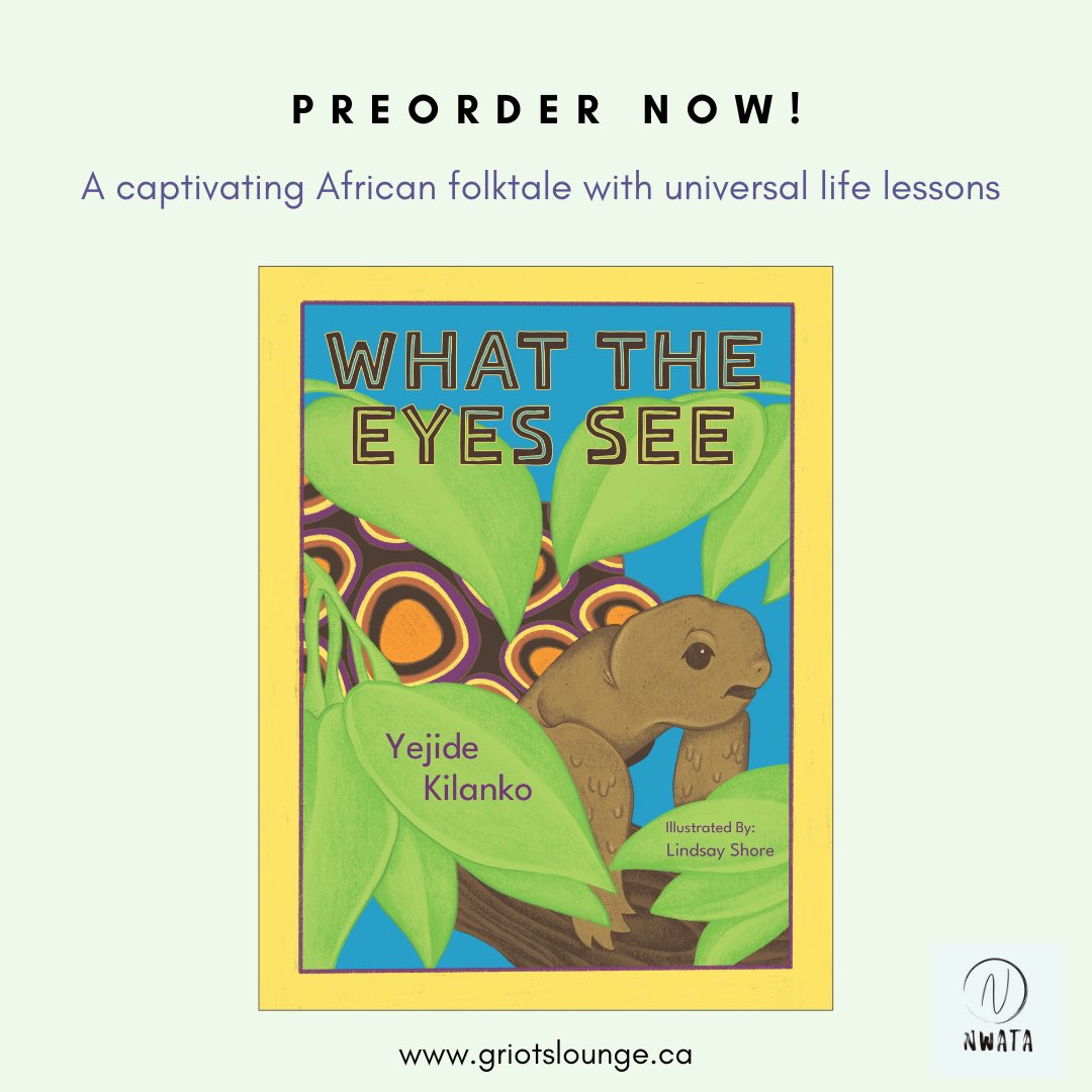 Cover Reveal Day!

WHAT THE EYES SEE 
by Yejide Kilanko
illustrated by Lindsay Shore

A folk tale that tells the story of Yanibo the tortoise, who sees humans trading animal bones and summons a gathering of all animals, led by Akambulo the hermit crab.

Out in August 2025