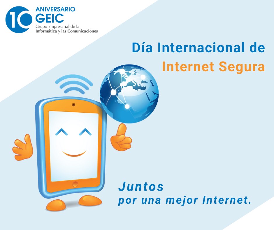 El sistema <a href="/MINCOMCuba/">Ministerio de Comunicaciones Cuba</a> celebra el #DíaInternetSegura con el objetivo de promover el uso responsable y seguro de las #TIC. #Cuba es defensora de la soberanía tecnológica, respetuosa, ética y del uso de soluciones informáticas que contribuyan a la protección de los datos.