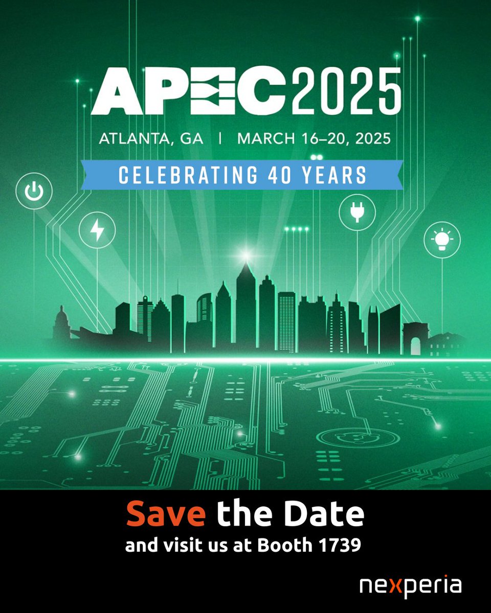 📅 Save the Date: #APEC2025 – Celebrating 40 Years of Power Innovation! ⚡

 Whether you’re an engineer working on cutting-edge technologies or looking for solutions to optimize your designs, we’ve got you covered. 

We’re looking forward to seeing you there!