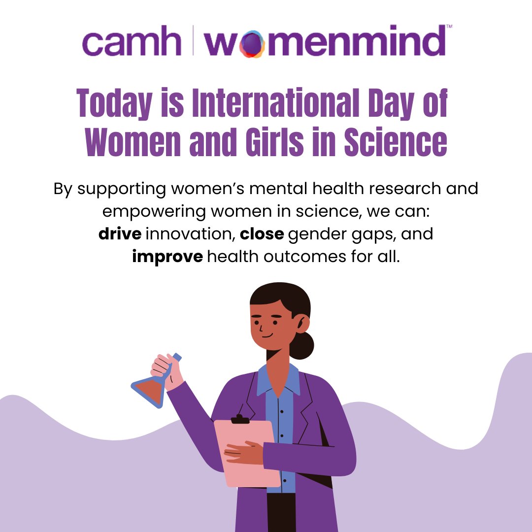 Women's research remains underrepresented in scientific studies. That's why CAMH womenmind™ is committed to closing the gender gap in research with 30+ grants &amp; awards distributed to advance women in science and research 💜.

MORE:
camh.ca/en/get-involve…

#IDWGIS2025
