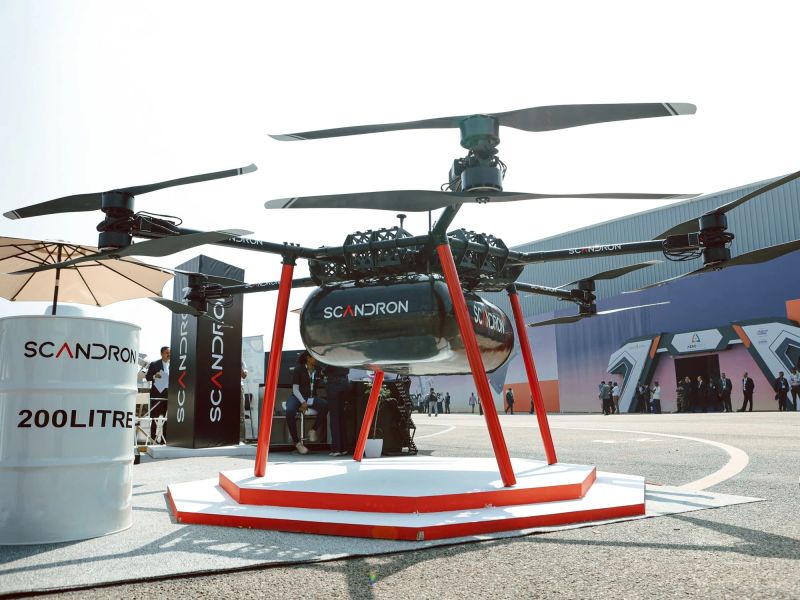 NewsIADN's tweet photo. Bengaluru-based #Scandron has launched India's most powerful cargo drone #CargoMax 20KHC at #AeroIndia 2025 with a 200kg payload capacity. https://t.co/rihKN4Mz4o