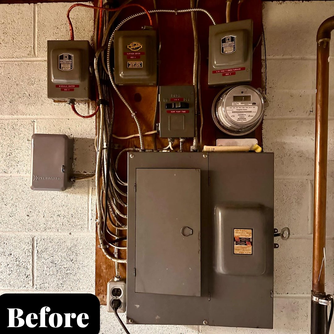 KodeElectricYGK's tweet image. Service upgrade from a fused 100A panel to a 200A breaker panel. #ygk #electrician #PoweringYourProjects