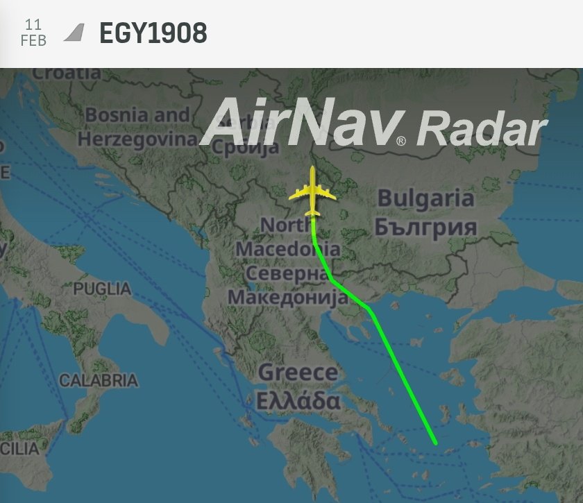 Lukai1861's tweet photo. #Serbia | Egyptian Air Force Ilyushin Il-76MF (SU-BTX, #EGY1908) spotted over Serbia after departing from #Egypt.
Barometric Altitude: Varied (10,349m→ 4,750ft)
Ground Speed: 740 km/h→ 161 mph
Military cargo flight, potential destination: probably #Niš. https://t.co/FcOCmECS1F