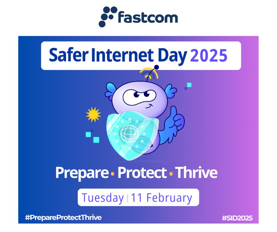🔒 Safer Internet Day 2025! Cyber threats are rising—secure your business with fast, safe broadband from Fastcom. ✅Prepare ✅Protect ✅Thrive. Learn more: bit.ly/3liVHDs #SID2025