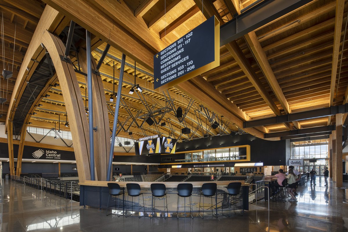 GHC_Architects's tweet photo. Welcoming Hastings+Chivetta to the GHC team has expanded our higher education portfolio to include the 4,700-seat Idaho Central Credit Union Arena at the University of Idaho. The home for Vandals basketball also hosts concerts, conferences, and other events. https://t.co/qRXJIcd4DA