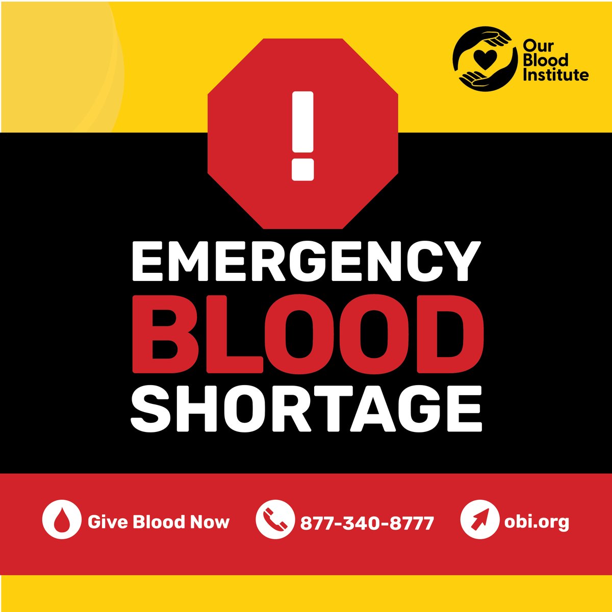 OBIinAR's tweet photo. 🚨 Emergency Blood Shortage Alert 🚨 
Our community is facing a critical blood shortage, and we need your help TODAY. One hour of your time can give patients a lifetime. Every donation counts. Make your lifesaving appointment now: https://t.co/LliTCtLXbb. https://t.co/ETsK1ne8c1