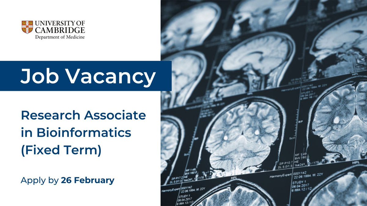 Cambridge Department of Medicine (@medcambridge) on Twitter photo 🚨We're #hiring🚨
Postdoctoral researcher to work with <a href="/Menon_Cambridge/">David Menon</a> in data collation and curation from patient sample experiments to run bioinformatic analyses and make databases accessible, as part of <a href="/TBI_REPORTER/">TBI-REPORTER</a>.
Find out more + apply by 26 Feb: buff.ly/4gCusKV 🚨We're #hiring🚨
Postdoctoral researcher to work with <a href="/Menon_Cambridge/">David Menon</a> in data collation and curation from patient sample experiments to run bioinformatic analyses and make databases accessible, as part of <a href="/TBI_REPORTER/">TBI-REPORTER</a>.
Find out more + apply by 26 Feb: buff.ly/4gCusKV