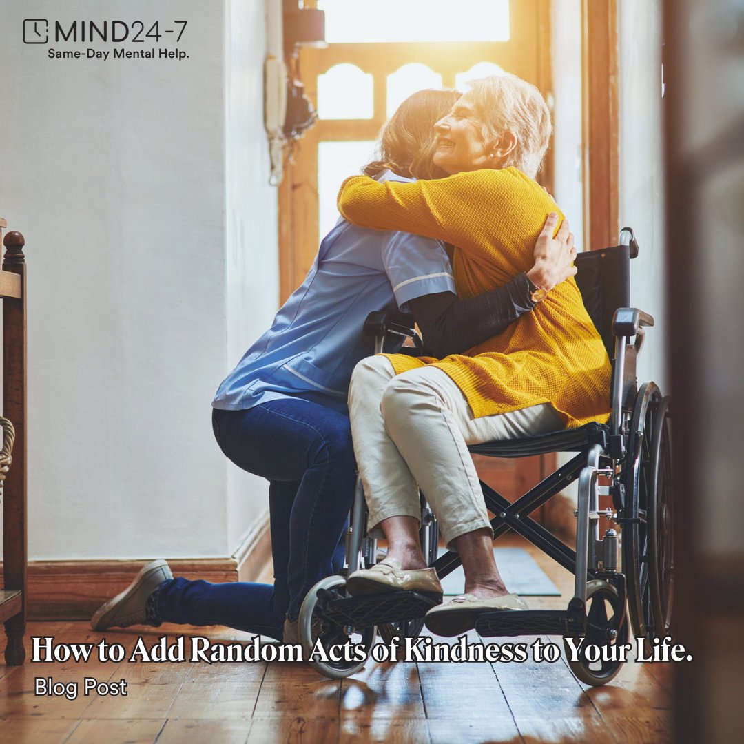 Small acts of kindness can make a big impact! Check out our latest blog for simple ways to spread kindness daily.  Read our latest blog: mind24-7.com/blog/how-to-ad… #BeKind #MentalHealthMatters #Blogpost #Newblog