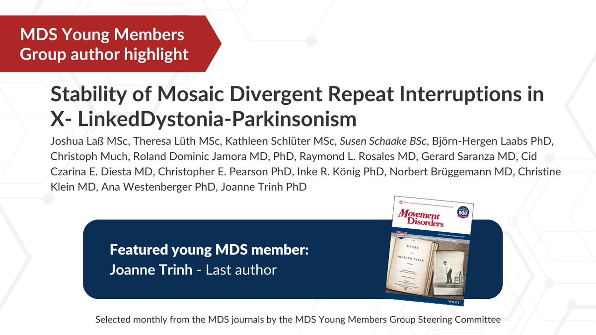 X-linked dystonia-parkinsonism is a neurodegenerative disorder marked by adult onset and rapidly progressing motor symptoms. This study of parent-offspring pairs looked at how genetic repeats and frequencies impact generational transmission. <a href="/MDJ_Journal/">Movement Disorders Journal</a> loom.ly/6hg2zIU