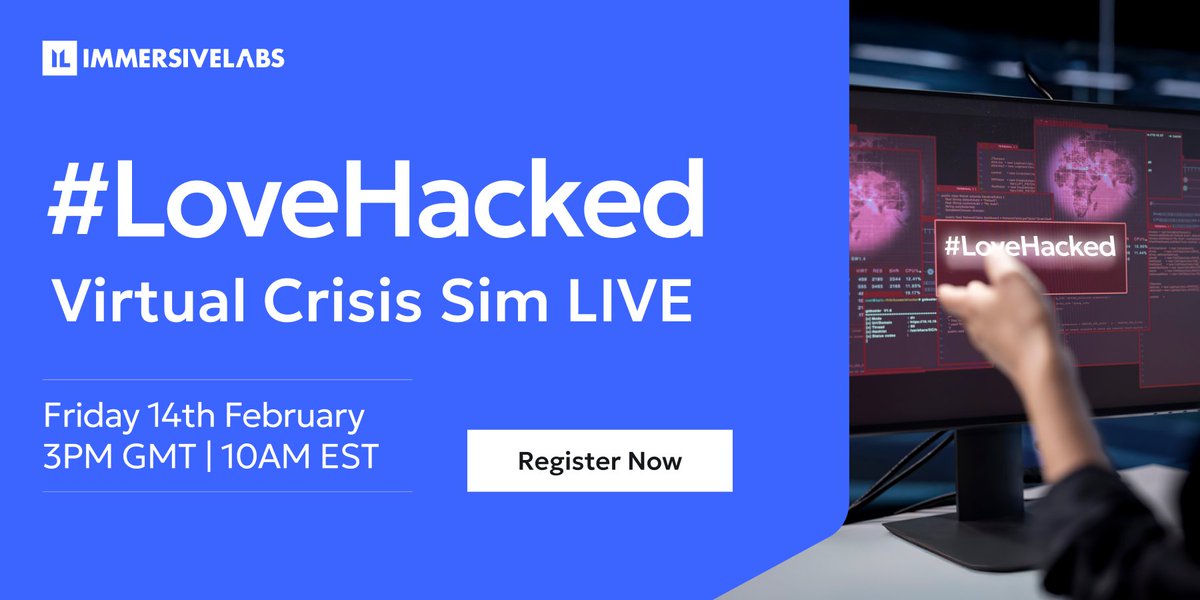 Roses are red, violets are blue, but what happens when Cupid's arrow delivers a cyberattack, too? 💔

Put your crisis response skills to the test this Valentine's Day, Friday, February 14, in our LIVE virtual crisis simulation, #LoveHacked.

Register now!
hubs.ly/Q035pXWg0
