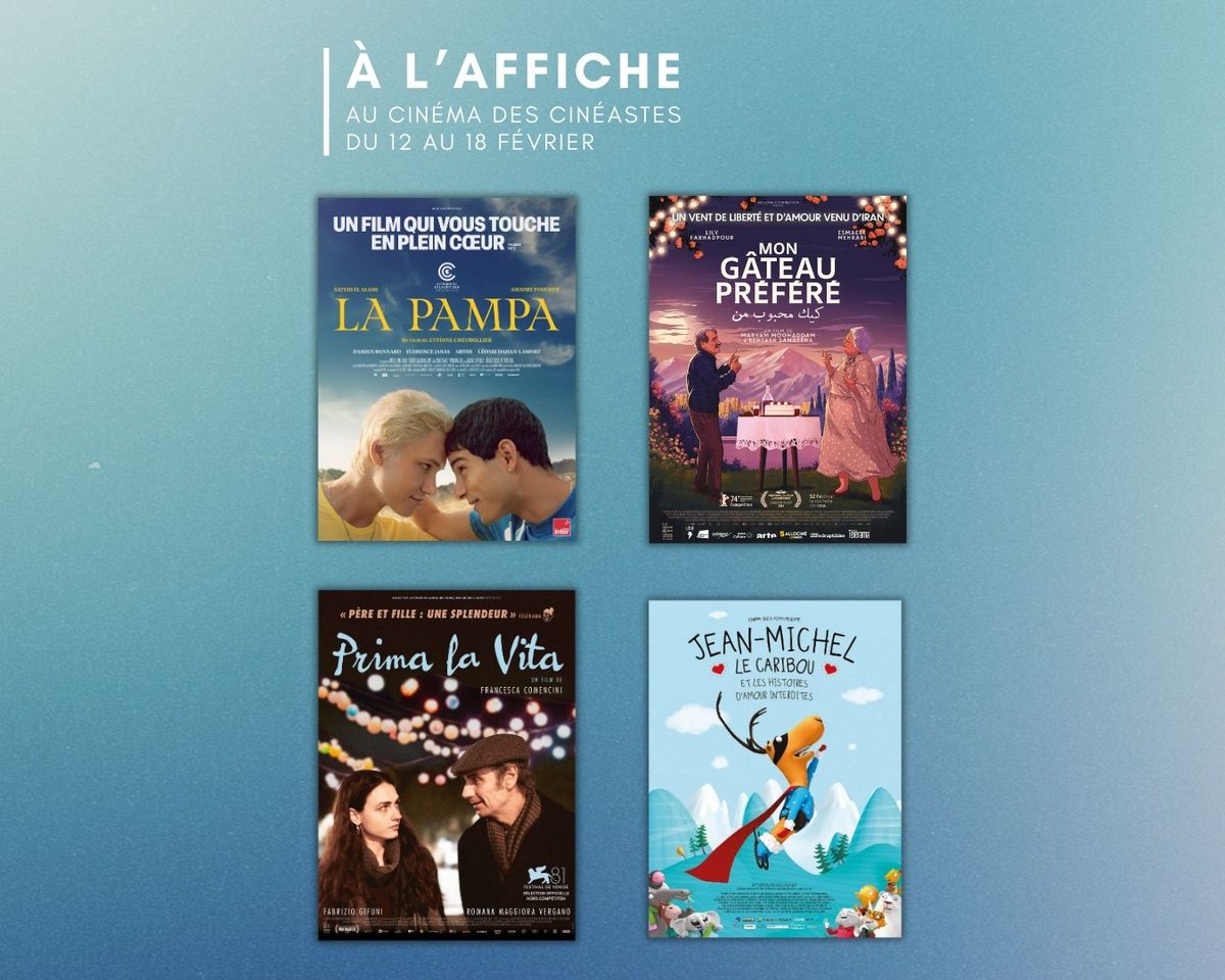 📽️ Cette semaine au Cinéma des Cinéastes
Découvrez les films à l’affiche du 12 au 18 février.

🎟️ Infos et billetterie 👉linktr.ee/cinemadescinea……

#cinema #cinemadescineastes #cinemaindependant #paris17 #ArtEtEssai #Films #filmsdelasemaine #filmsàvoir