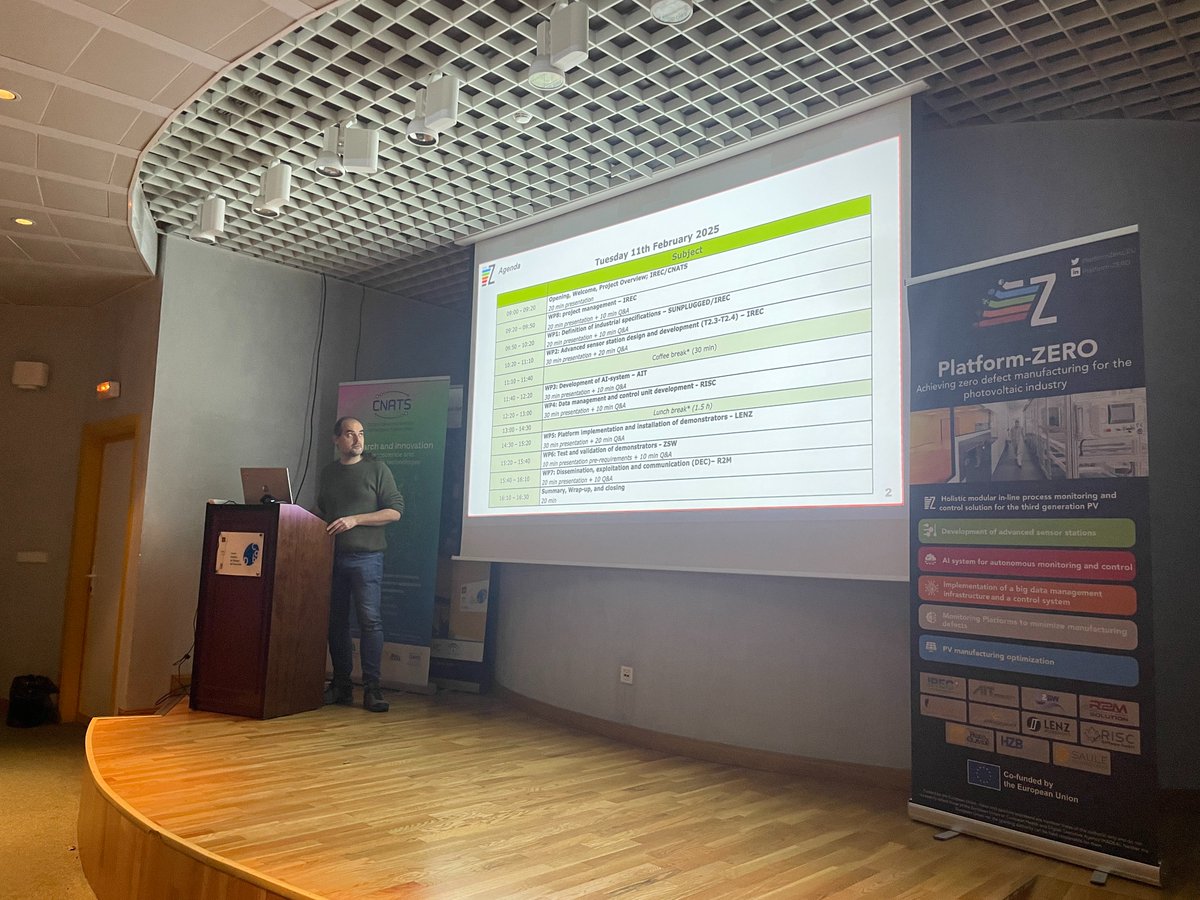 Platform-ZERO (@platformzero_eu) on Twitter photo Achieving zero defect manufacturing for the photovoltaic industry ⚡⚙️
Ongoing consortium meeting in Seville to discuss deployment and testing across four PV manufacturing lines in Europe.
Thank you <a href="/pablodeolavide/">Pablo de Olavide</a> for being a great host !
<a href="/EU_HaDEA/">HaDEA</a> <a href="/EFFRA_Live/">EFFRA</a> <a href="/EU_Commission/">European Commission</a> Achieving zero defect manufacturing for the photovoltaic industry ⚡⚙️
Ongoing consortium meeting in Seville to discuss deployment and testing across four PV manufacturing lines in Europe.
Thank you <a href="/pablodeolavide/">Pablo de Olavide</a> for being a great host !
<a href="/EU_HaDEA/">HaDEA</a> <a href="/EFFRA_Live/">EFFRA</a> <a href="/EU_Commission/">European Commission</a>