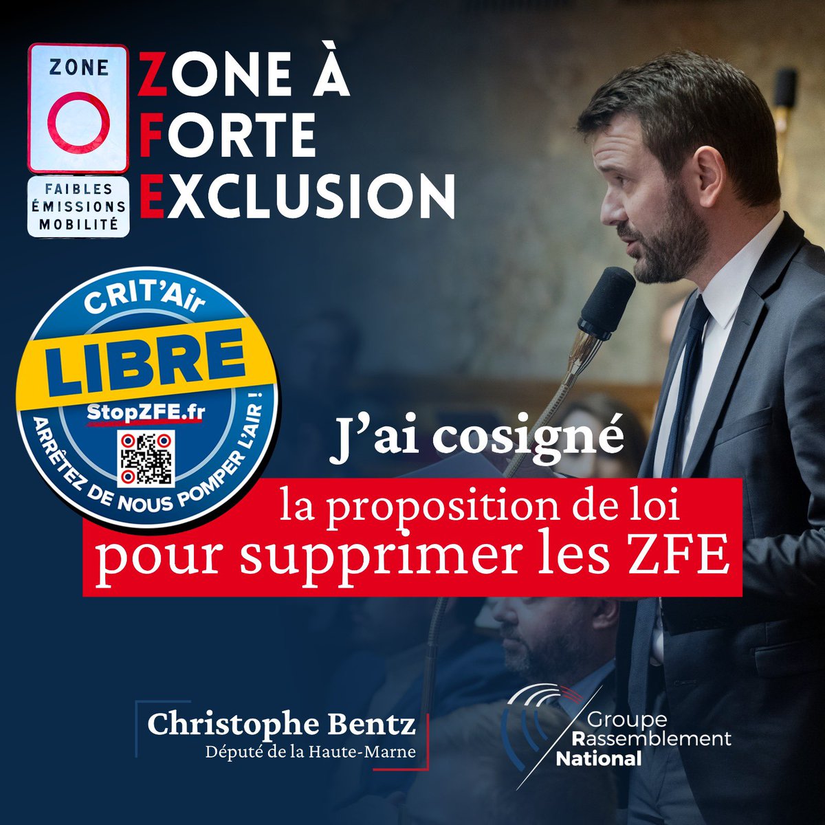 Christophe Bentz (@bentzchristophe) on Twitter photo 🚗 J’ai cosigné la proposition de loi de <a href="/Meurin_P/">Pierre Meurin</a> pour supprimer les #ZFE, nouvelle injustice sociale de la technocratie macroniste sanctionnant les Français qui ont besoin de leur véhicule pour aller travailler, déposer leurs enfants à l’école, se rendre à hôpital… #StopZFE 🚗 J’ai cosigné la proposition de loi de <a href="/Meurin_P/">Pierre Meurin</a> pour supprimer les #ZFE, nouvelle injustice sociale de la technocratie macroniste sanctionnant les Français qui ont besoin de leur véhicule pour aller travailler, déposer leurs enfants à l’école, se rendre à hôpital… #StopZFE