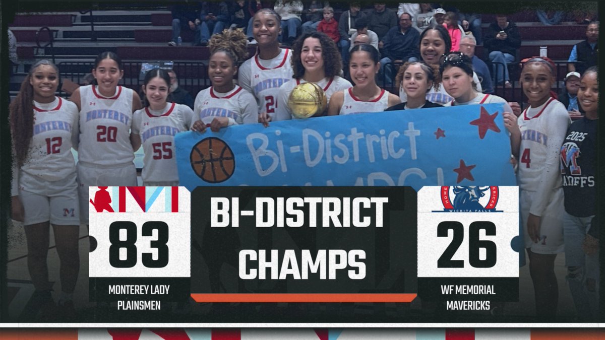 Monterey HS Athletics (@monterey_sports) on Twitter photo 5A Girls BI-DISTRICT CHAMPIONS!
<a href="/montereyGBB/">MHS Girls Basketball</a> defeated Wichita Falls Memorial 83-26
Next up:
5A Girls Area Championship
Monterey vs. El Paso Burges
Friday, Feb. 14th 6:00pm
Fort Stockton High School 5A Girls BI-DISTRICT CHAMPIONS!
<a href="/montereyGBB/">MHS Girls Basketball</a> defeated Wichita Falls Memorial 83-26
Next up:
5A Girls Area Championship
Monterey vs. El Paso Burges
Friday, Feb. 14th 6:00pm
Fort Stockton High School
