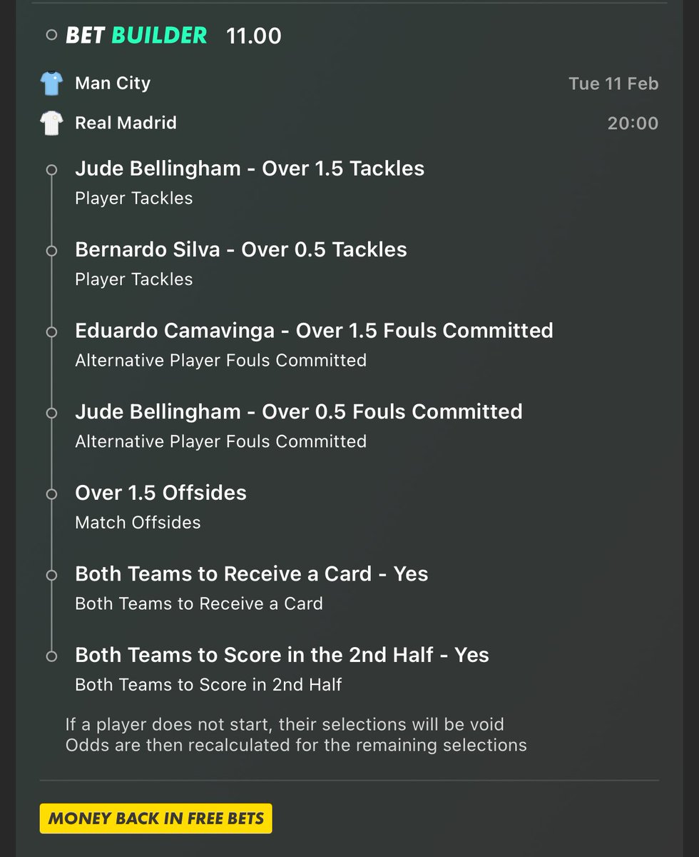 Mine back in free bets…. Bet 

Odds: 11.00