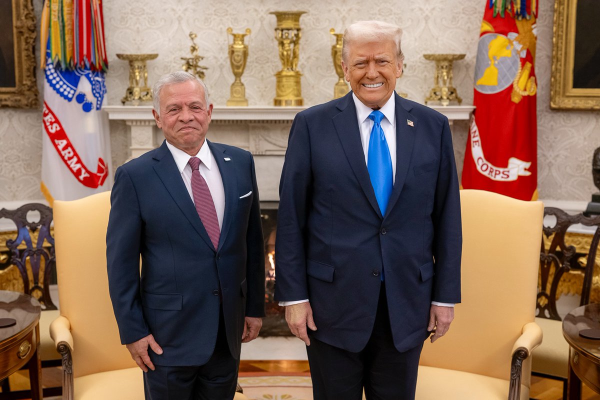 President Donald J. Trump and King Abdullah II of Jordan 🇺🇸🇯🇴