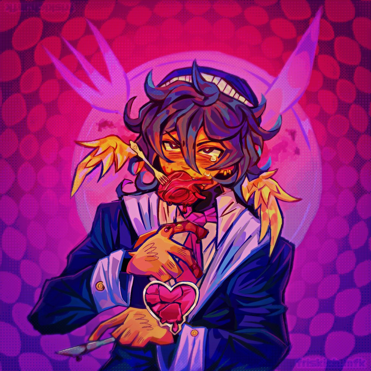 Kabismf's tweet image. Quackity eats cutely #fanart #quackityfanart #dreamsmp #dsmp