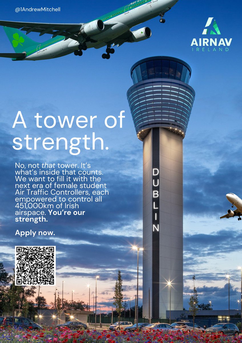 A tower of strength.
Encourage young women to apply for the Student Air Traffic Controller Programme at <a href="/AirNav_Ireland/">AirNav Ireland</a> #AirNavIreland #NewHeightsWithAirNav <a href="/OneMinuteBriefs/">One Minute Briefs ⏱️</a>