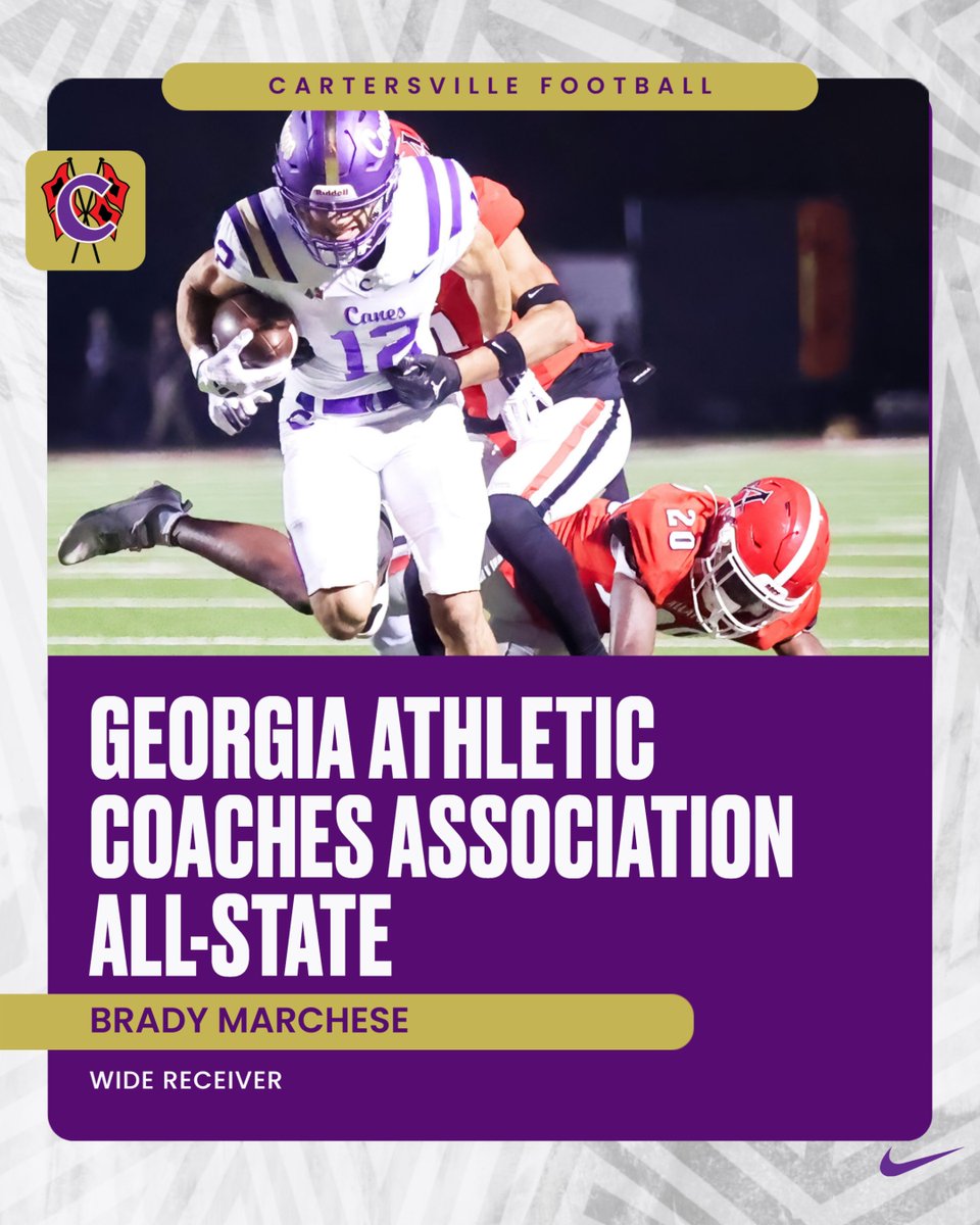 CartersvilleFootball (@chshurricanefb) on Twitter photo Congratulations, <a href="/BradyMarchese1/">Brady Marchese</a>, for being selected as a <a href="/GACACoaches/">Georgia Athletic Coaches Association</a> All-State Wide Receiver. #IfYouLoveItSayCanes #GreatToBeInTheVille Congratulations, <a href="/BradyMarchese1/">Brady Marchese</a>, for being selected as a <a href="/GACACoaches/">Georgia Athletic Coaches Association</a> All-State Wide Receiver. #IfYouLoveItSayCanes #GreatToBeInTheVille