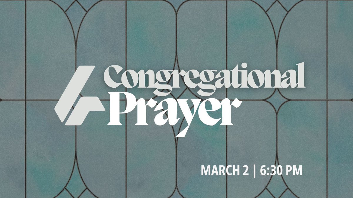 Prayer is absolutely vital to the life of the church. 
Join us Sunday evening, March 2 at 6:30 PM for a time of corporate prayer together as we pray for our church, city, and world. 

Save your seat here: buff.ly/42P9Wn2