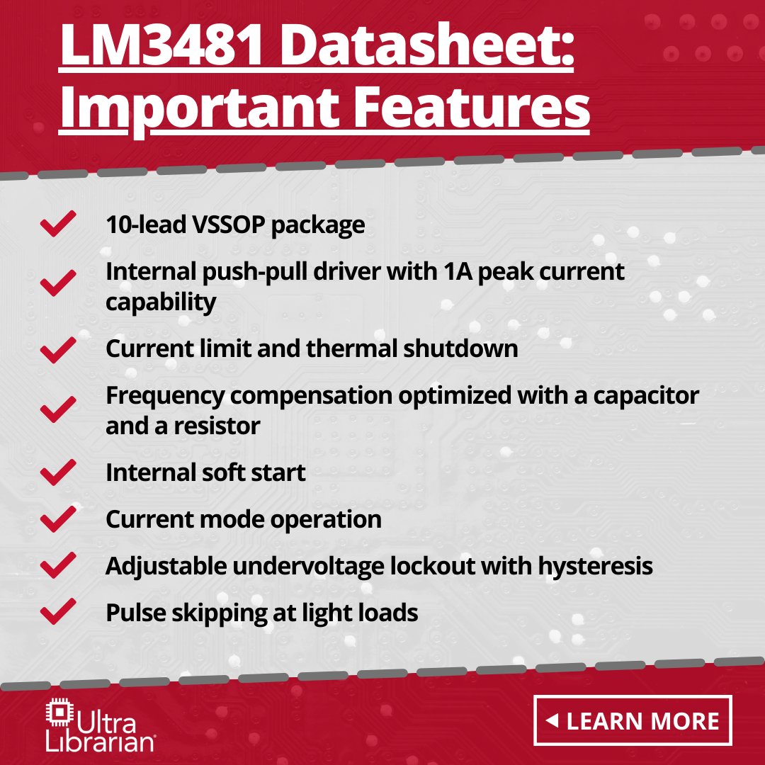 In this article, we examine the features, applications, and specifications of the LM8134 high-performance controller as detailed in the LM3481 datasheet: hubs.la/Q035BlGg0