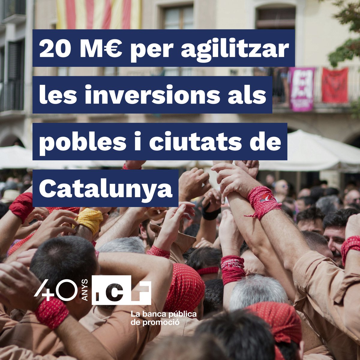 icfcat's tweet photo. 📌 20 M€ per agilitzar les inversions als pobles i ciutats de Catalunya!
L'ICF posarà préstecs amb condicions avantatjoses a disposició dels municipis perquè iniciïn les obres previstes al Pla únic d'obres i serveis (#PUOSC) abans de rebre la corresponent subvenció. https://t.co/FfZ8Wf3ij7