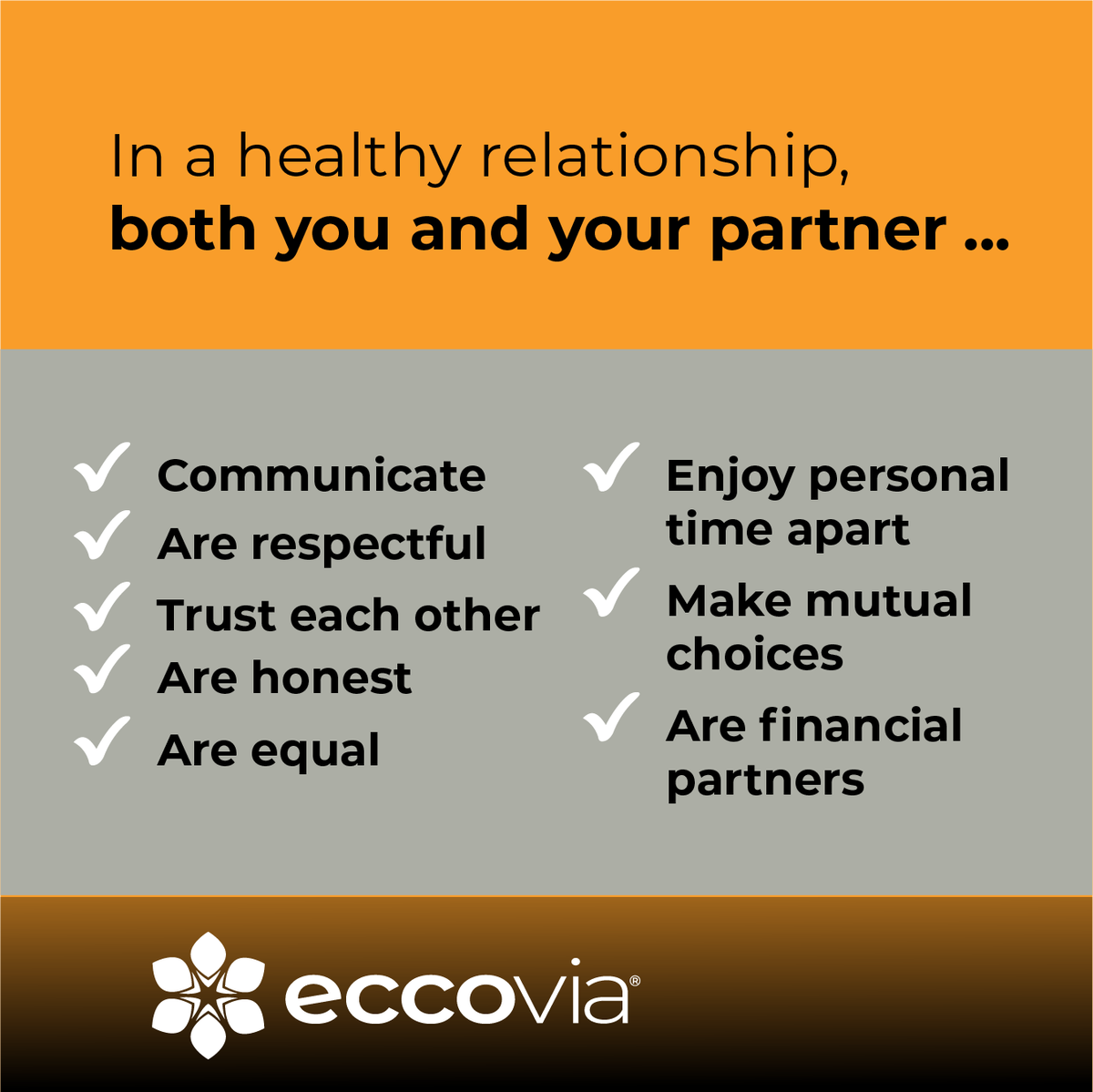 EccoviaSolution's tweet photo. February is Teen Dating Violence Awareness month. If you're a victim service provider, we invite you to enroll in our short email course at https://t.co/IxY7rYv9J7 #TDVAM25 #loveisrespect #wearorangeday #domesticviolence #redflags https://t.co/b5JfK5odkw
