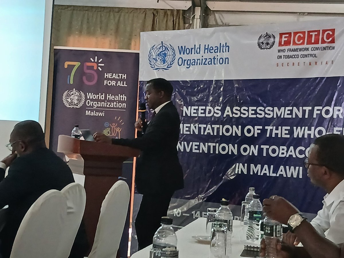 Presentation during the stakeholders meeting for the needs assessment on the implementation of the WHO-FCTC in Malawi