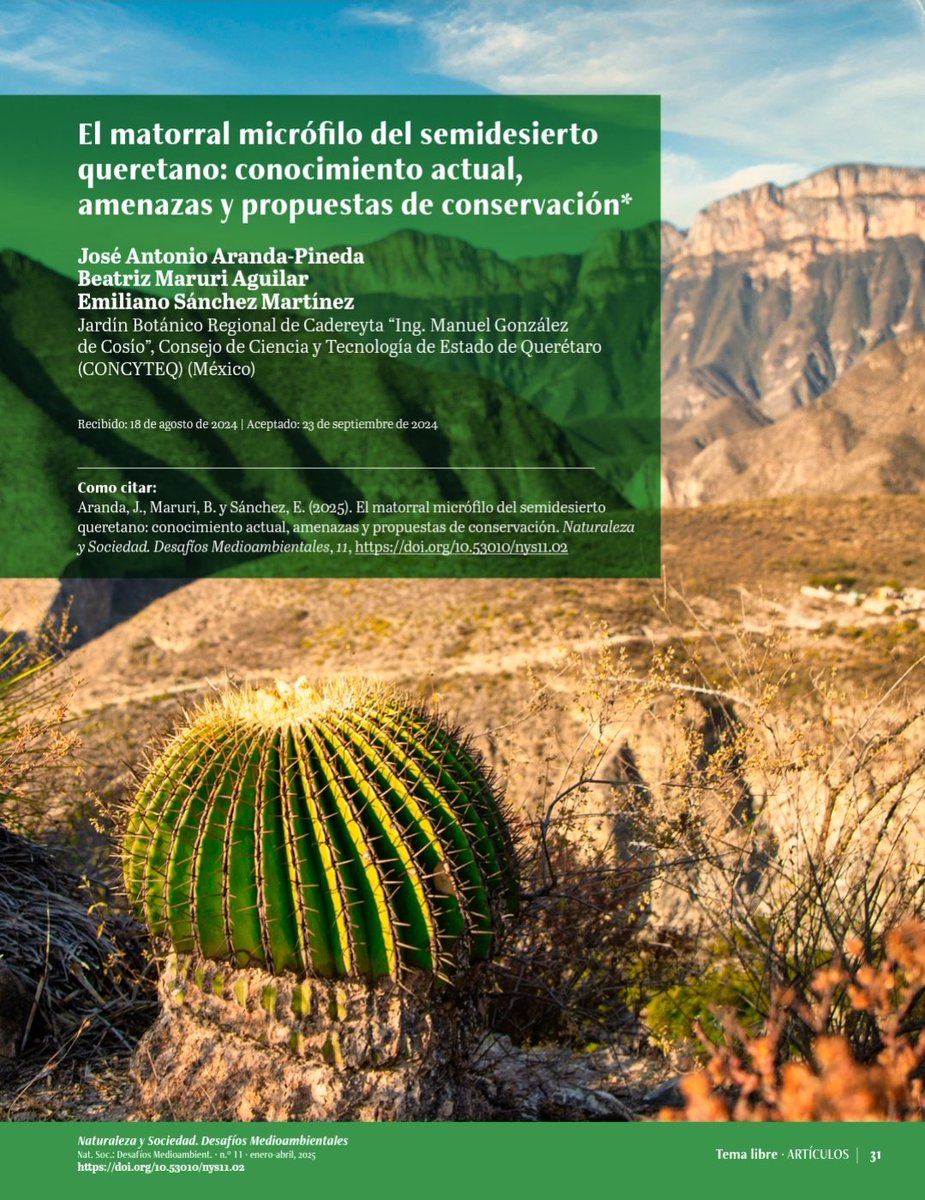 JoseArandaensis's tweet photo. El matorral micrófilo del Semidesierto Queretano: conocimiento actual, amenazas y propuestas de conservación. Disponible yaaa!
https://t.co/MALUTGUHwU https://t.co/dlfK0JQWdh