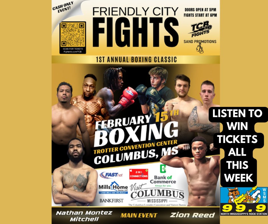 Join us for Friendly City Fights.🥊 See Reed vs Mitchell on Feb 15 at Trotter Convention Center. #BoxingClassic🔥💪