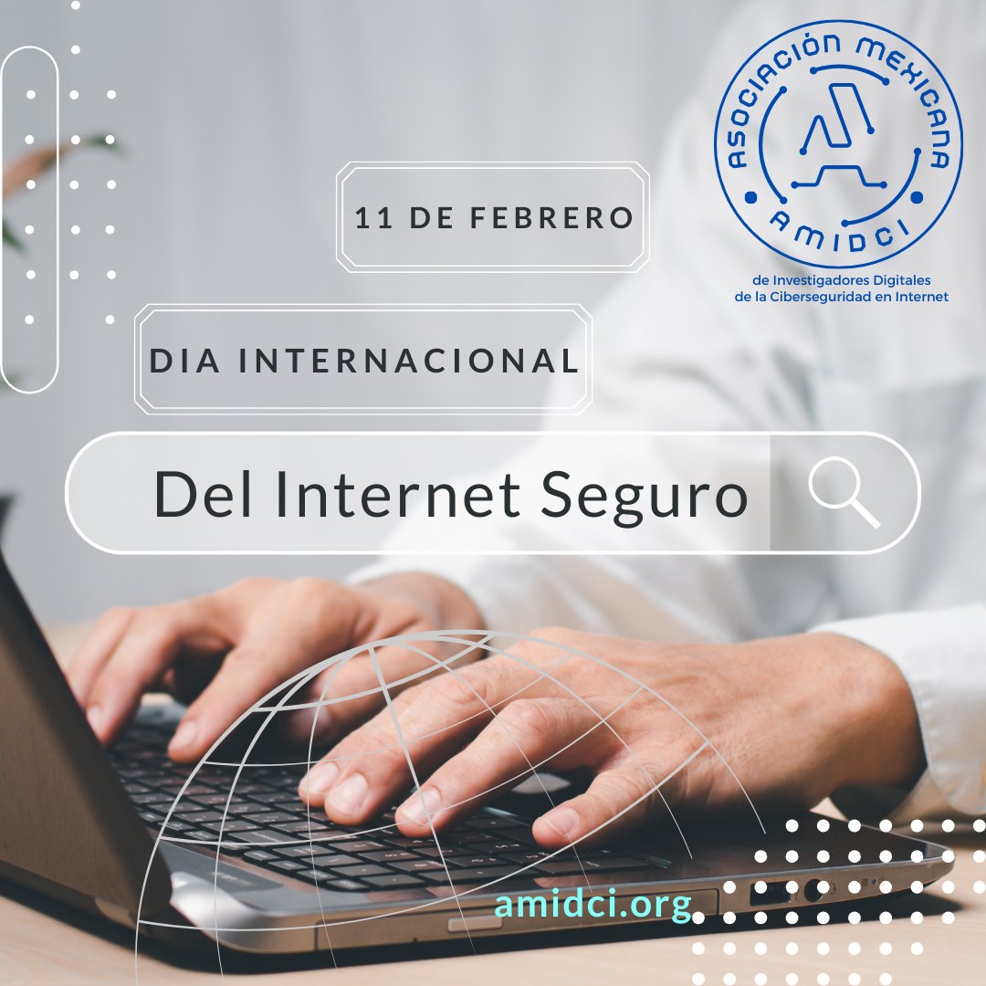 OficialAMIDCI's tweet photo. 🗓️11 de febrero, en el #DíaDeInternetSegura únete a nosotros y construye un entorno #Digital y en #línea 🌐 más seguro🔐para todos. #AMIDCI 📲🖥🙂 https://t.co/wfAYZ5I5DD