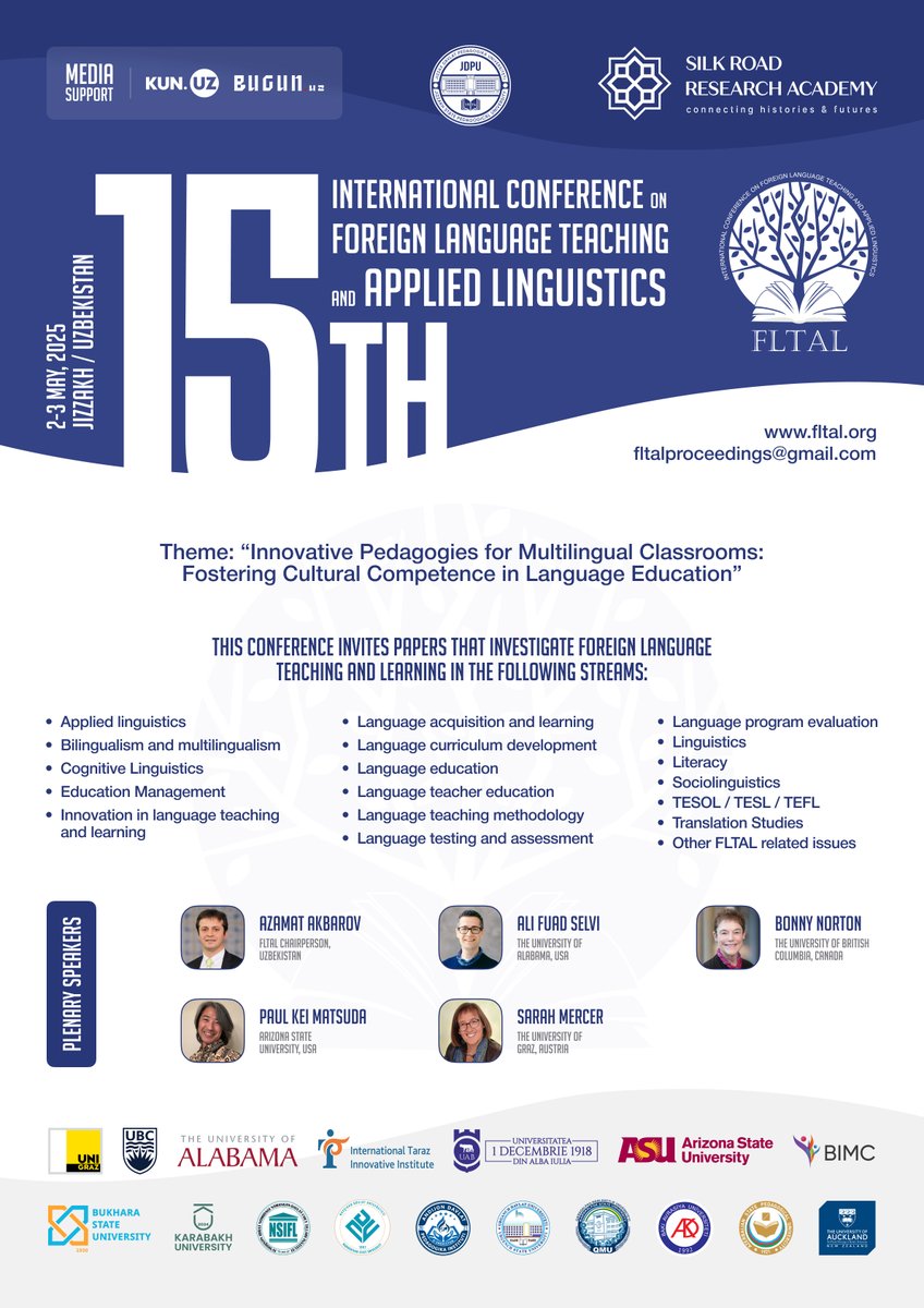 After 25 years, I will be visiting beautiful Uzbekistan this spring to deliver a plenary at the 15th FLTAL Conference!