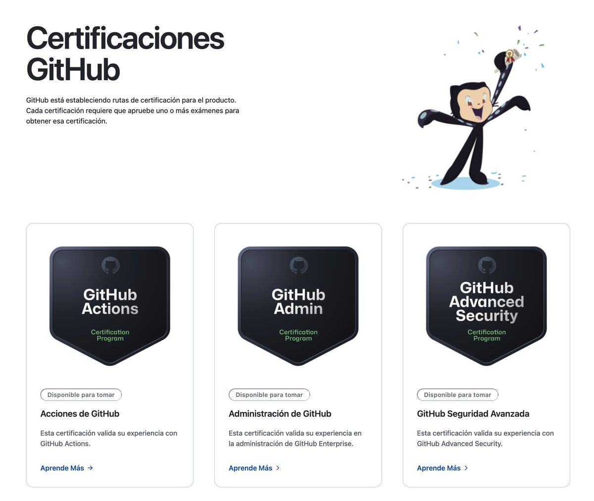 ¡POR FIN! GitHub lanza sus certificaciones en Español:
→ examregistration.github.com