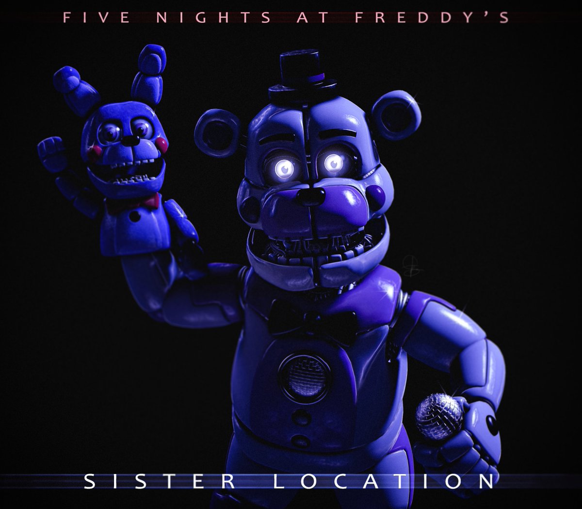SfmToothless's tweet image. Fnaf Sister location poster #FNAF #Funtimefreddy #Sisterlocation #SFM #art #fnaffanart #fnafart