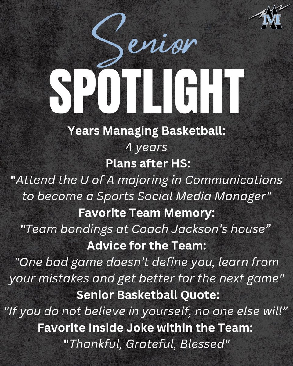Next Lady Bolts Senior spotlight is Aaliyah Copeland.
