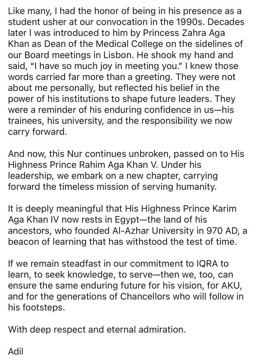 AdilHaiderMD's tweet image. For more than 6 years, I have had the privilege of writing a Monday AM email to Faculty and Leadership @AKUGlobal. Given this past week’s historical events, for the first time am sharing it on social media: