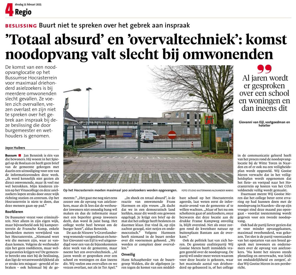 <a href="/superjan/">Superjan</a> goes mainstream😉Op FB vandaag: Vereniging Vrienden van het Spiegel blijkt al op de hoogte te zijn van de plannen en zegt dat “een of meer van de bestuursleden aanwezig zijn bij de bijeenkomsten die worden verzorgd door de gemeente <a href="/GooiseMeren/">Gooise Meren</a> en het COA” #hocras #azc