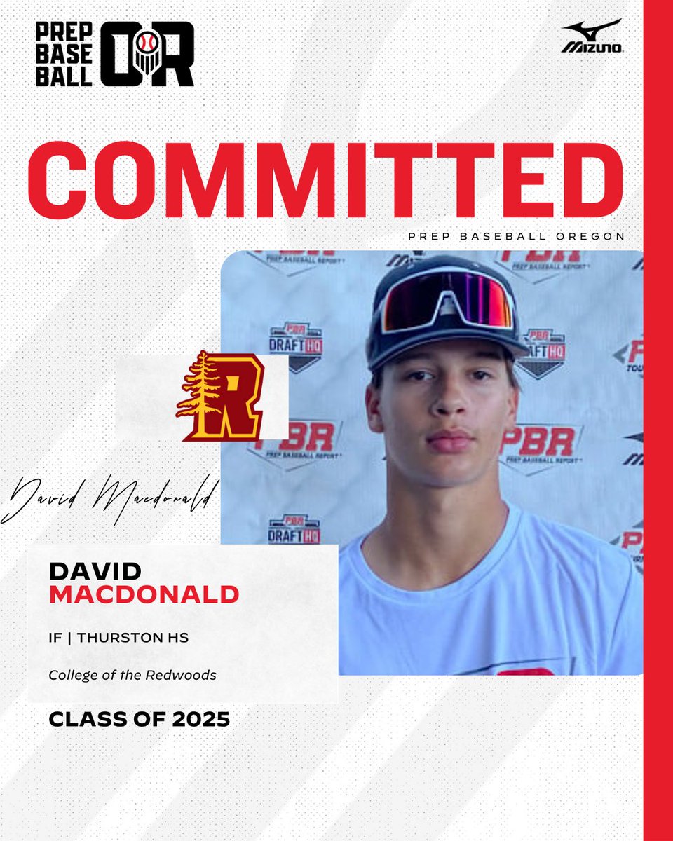 🚨 𝐂𝐎𝐌𝐌𝐈𝐓𝐌𝐄𝐍𝐓 𝐔𝐏𝐃𝐀𝐓𝐄 🚨

'25 IF David Macdonald (Thurston) has committed to the College of the Redwoods #GoWoods

Made a recent commitment? Let us know on your profile. Graphics are created once commitments are verified.