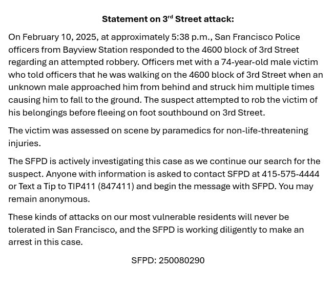 San Francisco Police tweet media